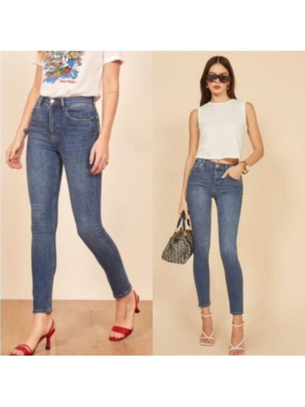 Reformation Harper High Rise Skinny Jeans Destin Wash